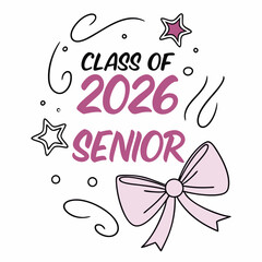 Trendy Class of 2026 Senior Digital Art