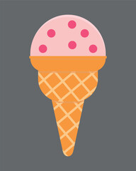 Babel horn with ice cream - colorful vector graphics