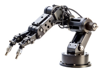 robotic arm with black fingers clipart image on transparent background