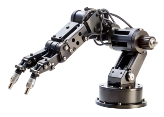 robotic arm with black fingers clipart image on transparent background