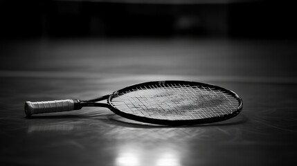 Badminton icon. Flat silhouette version.