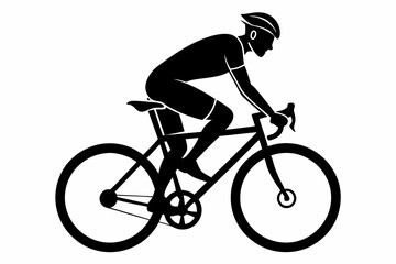 silhouette of a cyclist on a bicycle