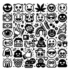 Fototapeta premium Mixed emoji set image