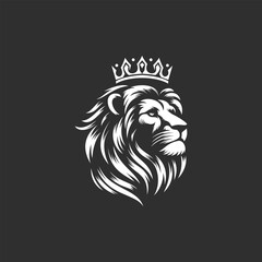 Majestic lion with crown, a powerful logo design template