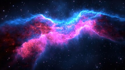 Naklejka premium Cosmic nebulae swirl in vibrant hues across the starry expanse