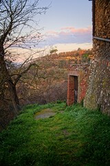 Sunrise at an Italian village in Umbria Italy