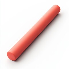 A matte coral tube with a smooth, velvety texture, resting at a slight angle, its warm tone adding a vibrant yet refined touch.