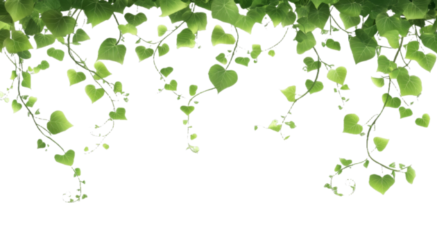 [Transparent Background PNG]Hanging Ivy Leaves on a White Background
