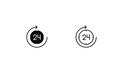 24 Hours  icons set vector stock illustration