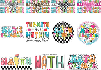 Math teacher, Coquette Bow, Retro vintage, Dalmatian dots, teacher life, Race checkered, Leopard, Teacher bundle, math teacher, teacher life, teacher, half leopard, teacher, leopard teache, r, teacher