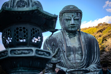 The large Buddha statue "Dai Butsu" at Kotoku In Kumakura, Japan