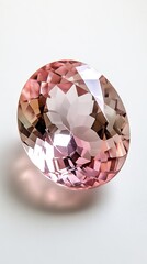 White background ovalcut soft pink morganite gemstone restrictions applies7