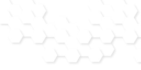 Obraz premium Geometric creative white abstract grid hexagon wallpaper background. Futuristic honeycomb white mosaic design. Seamless cell background. Abstract honeycomb background.