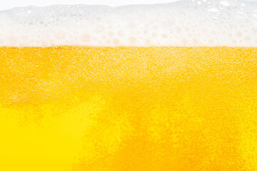 Close up bright orange Oil or beer splash texture and nature waves, Beautiful waves curve and...