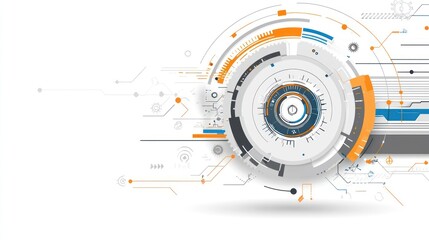Obraz premium Abstract technology design, futuristic background, layered circles, graphic design