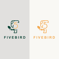 Minimalist bird Logo Template  Editable Vector Format