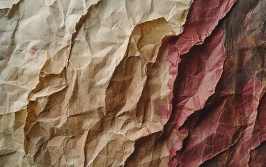 Naklejka premium Vintage paper texture with aged creases, soft stains, and warm brown hues.