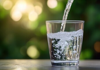 water pouring into glass
