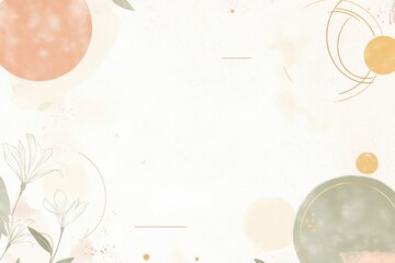 Elegant Abstract Background with Pastel Circles and Florals for Design Use