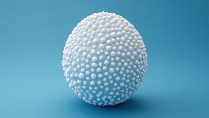 white egg in a blue bowl