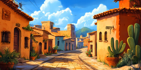 Mexican day, Cinco de Mayo holiday background with Mexican cactus, maracas and party sombrero hat. Mexican background and wallpapers	