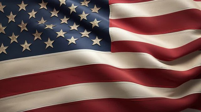 Waving flag of United States, symbol of red, white, and blue, embodies patriotism and unity for all celebrations.