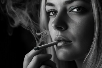 Obraz premium Woman smoking a cigarette