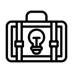 contains icons related to creativity, innovation, discovery, intelligence, thought patterns, ideas.