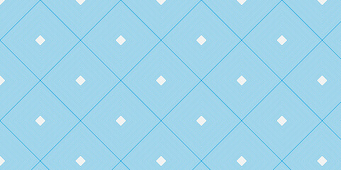 Obraz premium Abstract blue seamless diamond style metal grid pattern decor square fabric tile wall texture design wallpaper. 