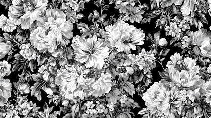 A beautifully intricate Toile De Jouy vintage floral pattern featuring delicate wildflowers and romantic motifs. Generative AI