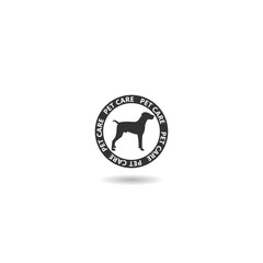 Dog pet care icon with shadow