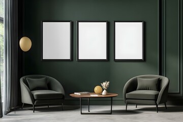 Modern Living Room Interior with Concrete Floor and Functional Décor