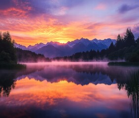 Fototapeta premium sunrise in the mountains