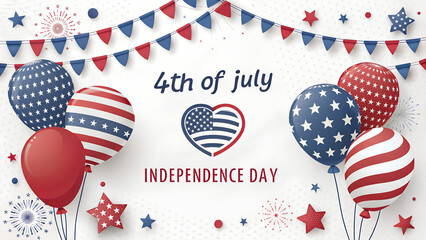Obraz premium Independence Day Celebration with Fireworks ,fourth of july 4th, happy Independence Day