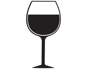 Wine glass hand drawing minimalist silhouette element