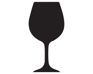 Wine glass hand drawing minimalist silhouette element
