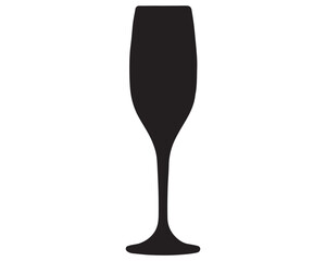 Wine glass hand drawing minimalist silhouette element
