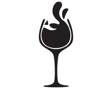 recommend clip art: Wine glass hand drawing minimalist silhouette element