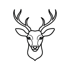 Deer head line art vector illustration 