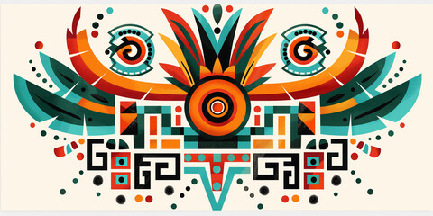 Obraz premium An abstract background features Native American Southwest motifs, blending traditional patterns with a modern touch