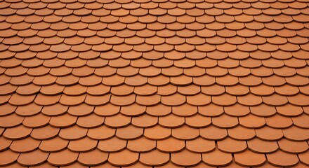 Close-up view of a traditional terracotta roof tile.