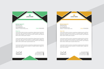 Modern business professional abstract elegant letterhead  template design for marketing