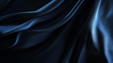 Obraz premium A mesmerizing abstract composition featuring smooth, flowing blue light against a deep black background. Generative AI,