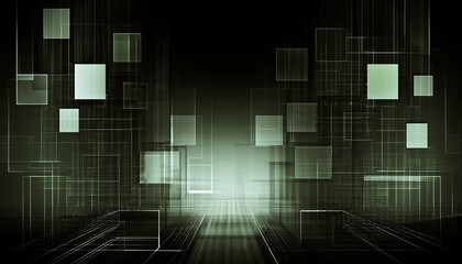 abstract digital business technology square shapes, technology concept background with copy space