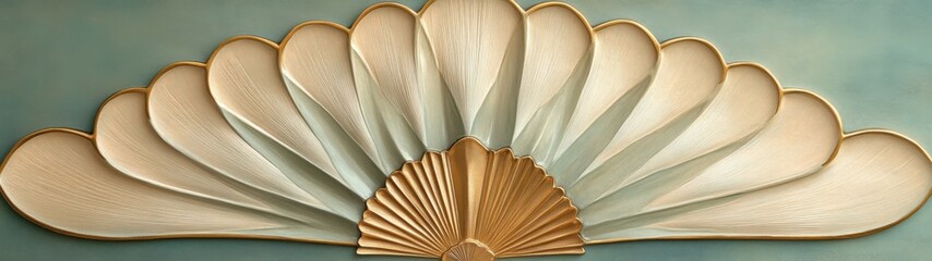 Elegant Decorative Wall Art Featuring Fan Shape Design Elements
