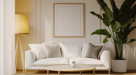 Cozy living room with natural light and neutral tones