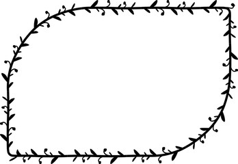 Round Diagonal Corner Rectangle Flower frame wreath simple shape Leaves border floral photo frame romantic Botanical Branches decoration wedding anniversary birthday new year newborn Christmas valenti