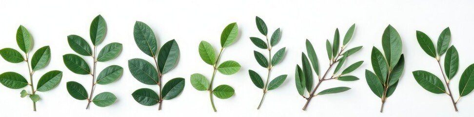 Fototapeta premium foliage with eucalyptus leaves isolated on white background, isolated, plants, spring