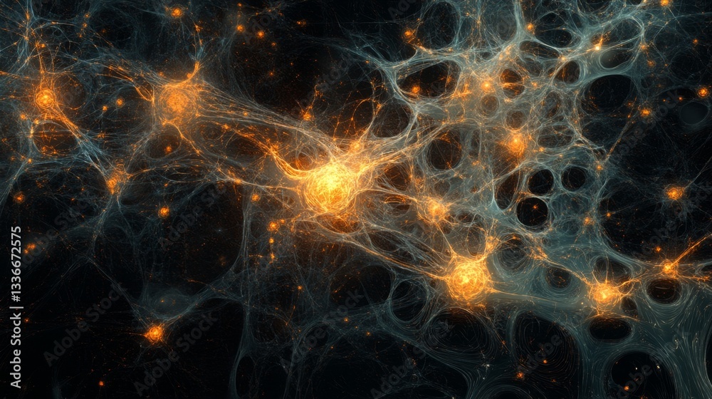 Poster exploring abstract digital representation of deep learning virtual space gigapixel art digital envir