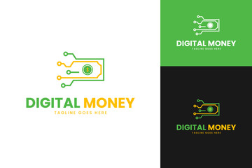Digital money logo design template vector illustration
